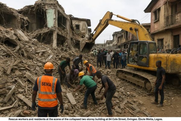 Tragedy in Oyingbo: Building Collapse at 54 Cole Street, Ebute Metta, Leaves Many Trapped — A Grim Reminder of Lagos’ Recurring Building Disasters